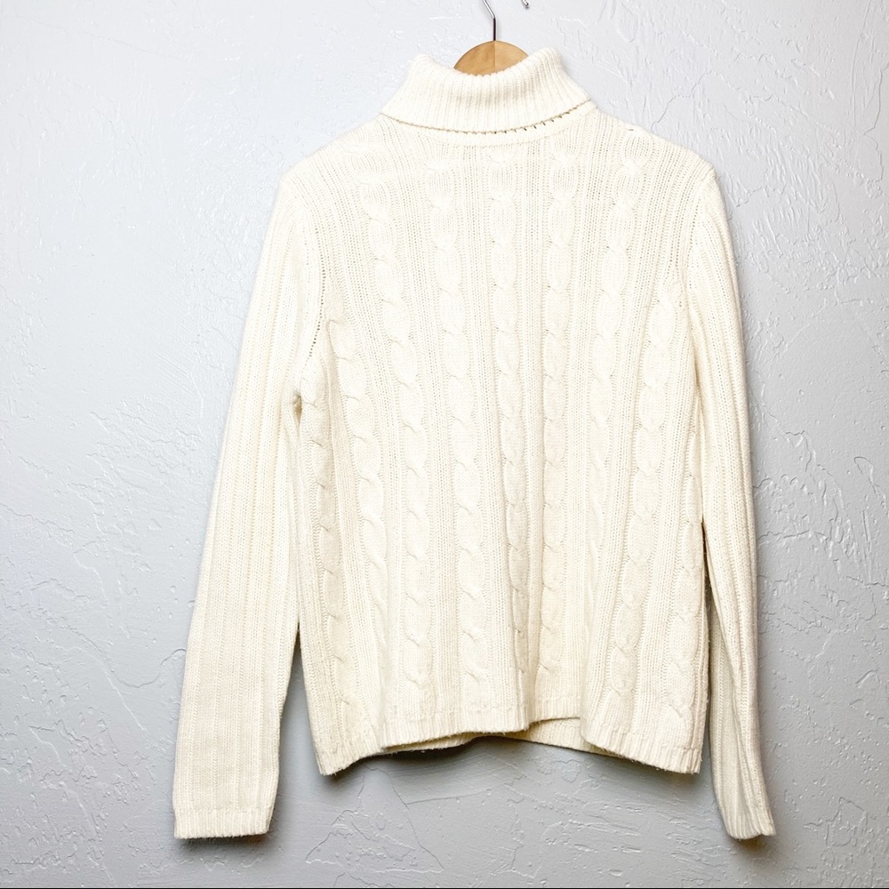 Cream Sag Harbor cable knit sweater